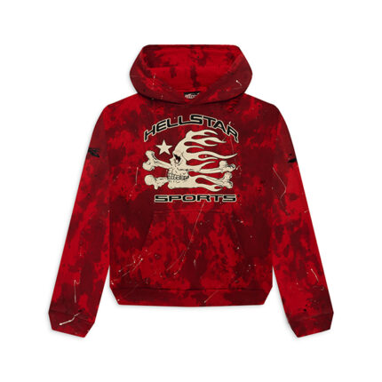 Sports Red Tye Dye Skull Hoodie