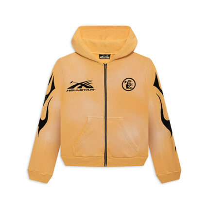 Sports Zip Up Yellow Hoodie